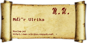 Már Ulrika névjegykártya